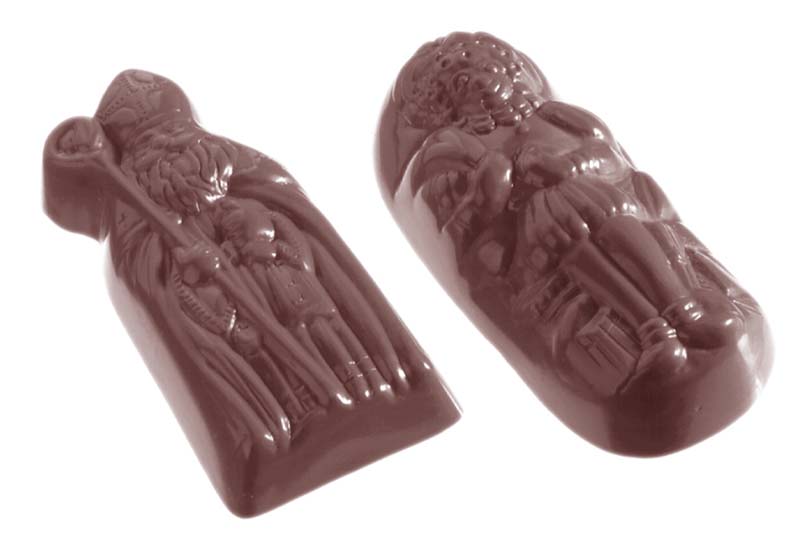 Chocolate World Frame Moulds - CW1165 - St Nicholas & Pete 2 Fig. - 19gm - 60x28x16mm