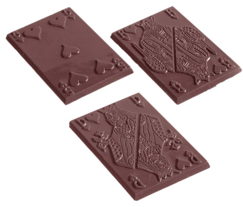 Chocolate World Frame Moulds - CW1169 - Playing Cards 12 Fig. - 8gm - 60x38x3mm