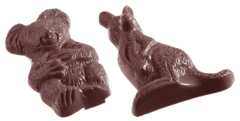 Chocolate World Frame Moulds - CW1172 - Kangaroo And Koala 2 Fig. - 15gm - 60x49x16mm