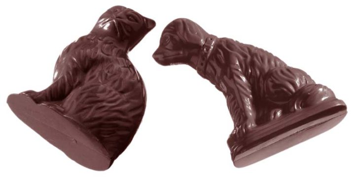 Chocolate World Frame Moulds - CW1179 - Cat And Dog 2 Fig. - 33gm - 74x58x13mm