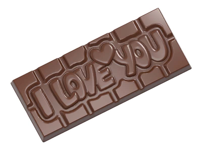Chocolate World Frame Moulds - CW12009 - Tablet I Love You - 45gm - 118x50x8mm
