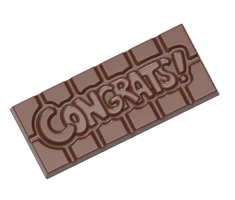 Chocolate World Frame Moulds - CW12011 - Tablet Congrats - 45gm - 118x50x8mm