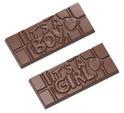 Chocolate World Frame Moulds - CW12012 - Tablet It'S A Boy / It'S A Girl - 45gm - 118x50x8mm
