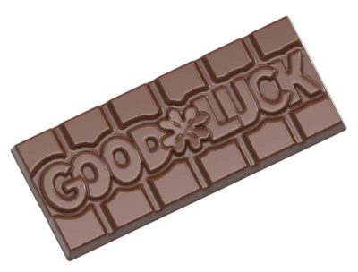 Chocolate World Frame Moulds - CW12014 - Tablet Good Luck - 45gm - 118x50x8mm