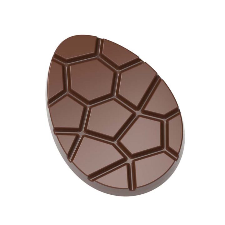 Chocolate World Frame Moulds - CW12039 - Caraque Easter Egg - 5gm - 40x29x5mm