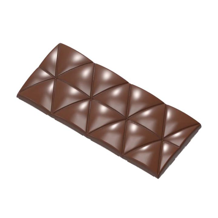Chocolate World Frame Moulds - CW12042 - Tablet Convex Triangles - 51gm - 124x55x8mm