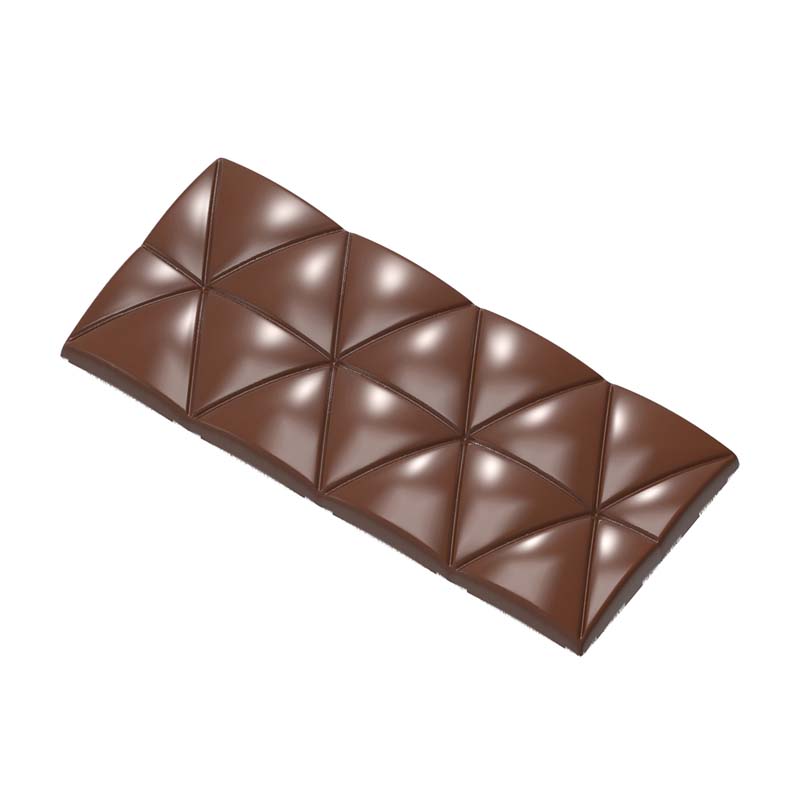 Chocolate World Frame Moulds - CW12042 - Tablet Convex Triangles - 51gm - 124x55x8mm