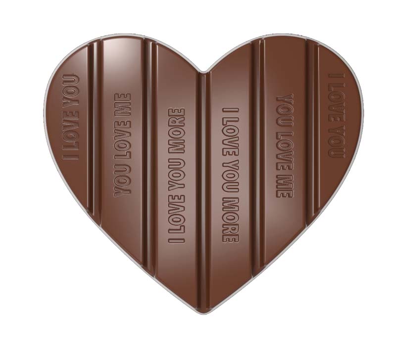 Chocolate World Frame Moulds - CW12044 - Tablet Heart - 100gm - 125x110x10mm