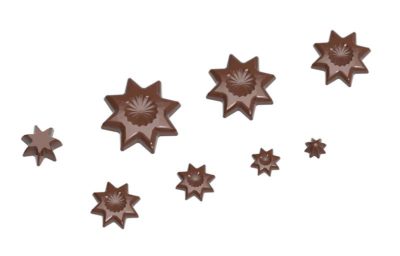 Chocolate World Frame Moulds - CW12071 - Assortment Of Stars For Christmas Tree 8 Fig. - 151gm - 80x80x84mm