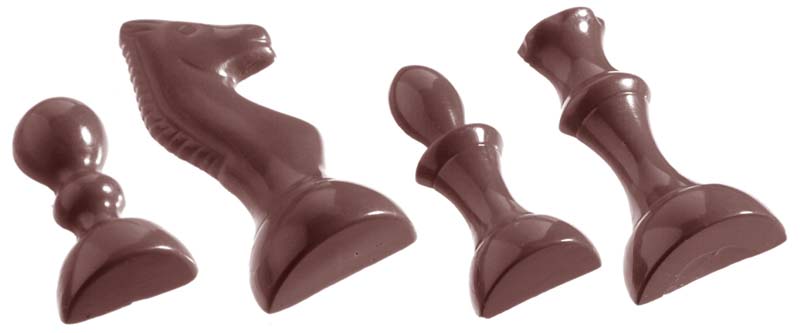 Chocolate World Frame Moulds - CW1208 - Chess Set 6 Fig. - 250gm - 88x37xN/Amm