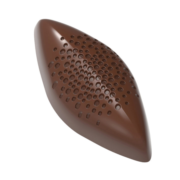 Chocolate World Frame Moulds - CW12096 - Cocoa Bean With Bubbles - 9.5gm - 47.5x21.5x16mm
