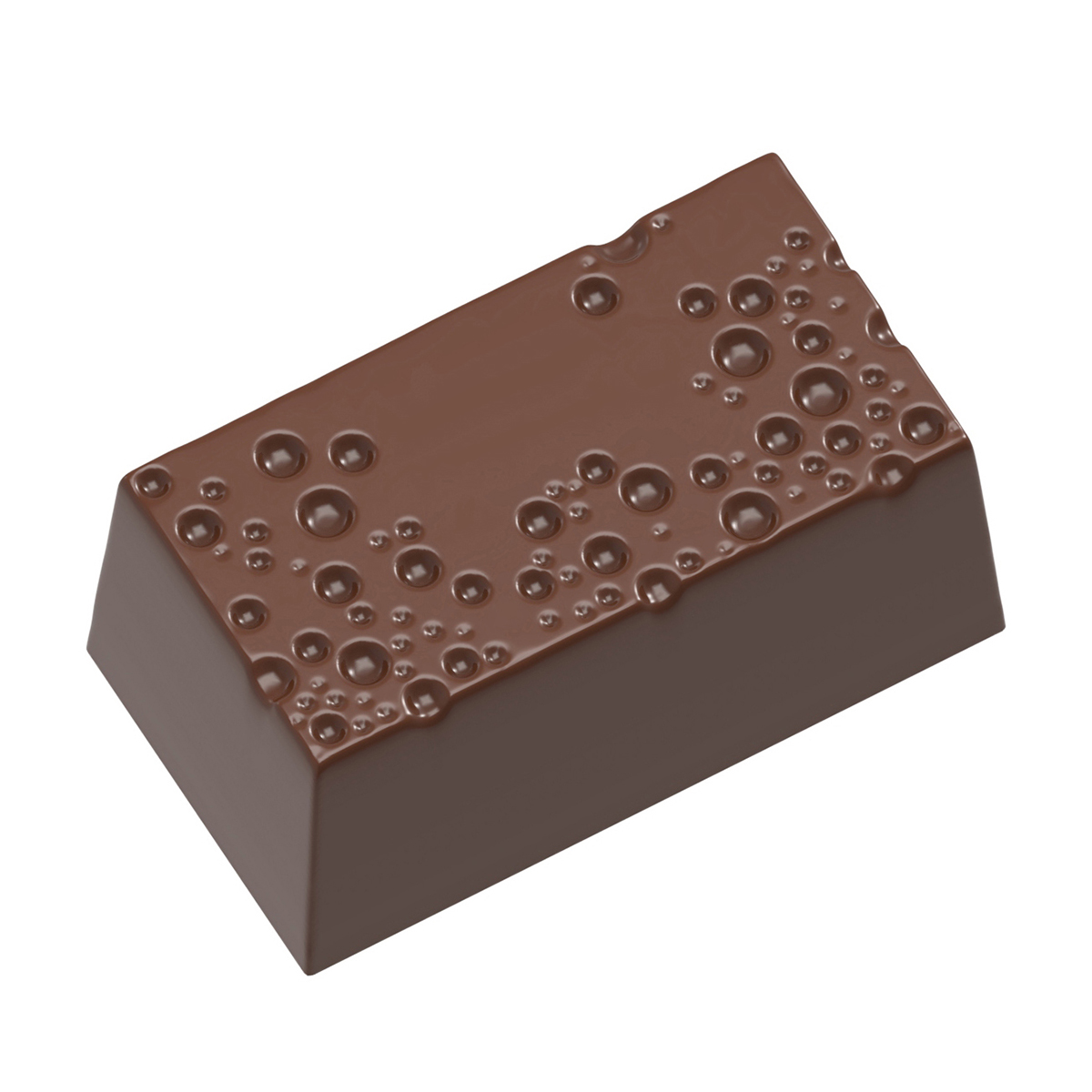 Chocolate World Frame Moulds - CW12097 - Cube With Bubbles - 10.8gm - 34x18.5x15mm