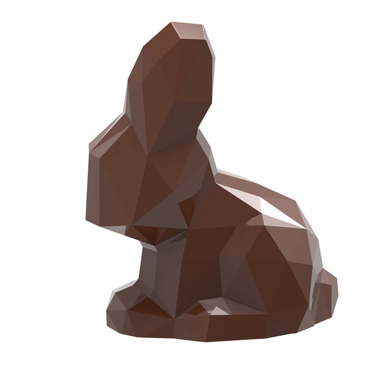 Chocolate World Frame Moulds - CW12102 - Sitting Rabbit Origami - 138gm - 117.5x96x32.5mm