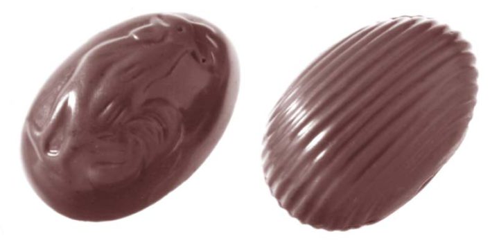 Chocolate World Frame Moulds - CW1232 - Small Egg 5 Gr 2 Fig. - 3gm - 26x18x9mm