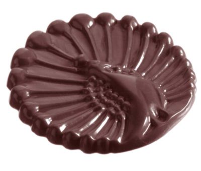 Chocolate World Frame Moulds - CW1237 - Peacock Caraque - 8gm - 51x51x5mm