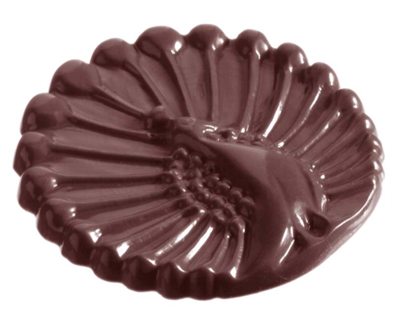 Chocolate World Frame Moulds - CW1237 - Peacock Caraque - 8gm - 51x51x5mm