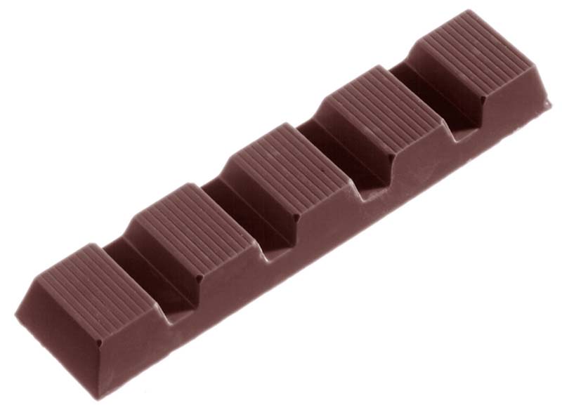 Chocolate World Frame Moulds - CW1256 - Bar Lined - 47gm - 128x29x14mm