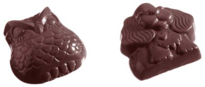 Chocolate World Frame Moulds - CW1305 - Owl And Dog 2 Fig. - 19gm - 48x48x14mm