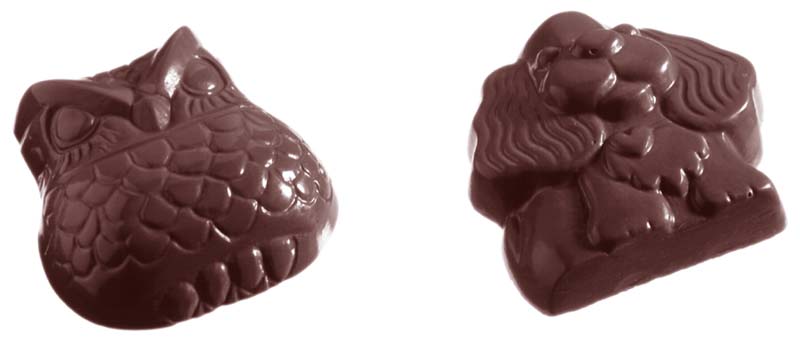 Chocolate World Frame Moulds - CW1305 - Owl And Dog 2 Fig. - 19gm - 48x48x14mm