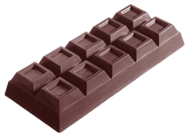Chocolate World Frame Moulds - CW1309 - Block +/- 1 Kg - 1090gm - 268x112x40mm