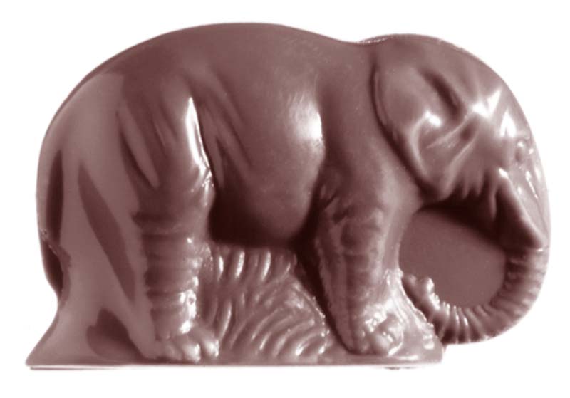 Chocolate World Frame Moulds - CW1319 - Elephant - 8gm - 49x32x8mm