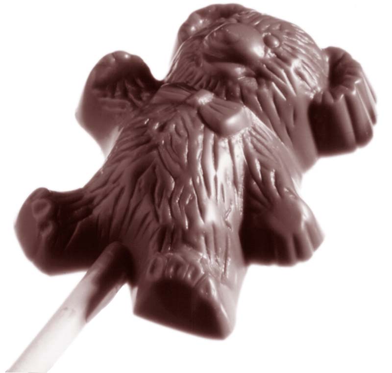 Chocolate World Frame Moulds - CW1354 - Lollipop Bear - 11gm - 48x37x15mm