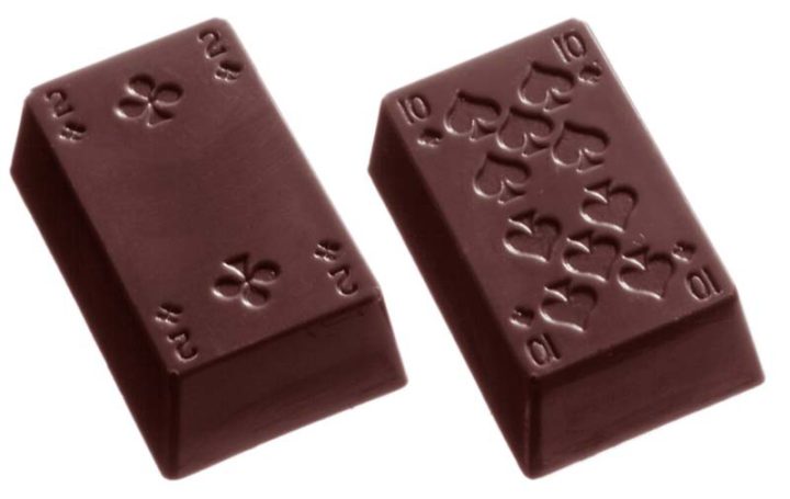 Chocolate World Frame Moulds - CW1371 - Playing Cards 18 Fig. (Part 1) - 15gm - 39x25x13mm