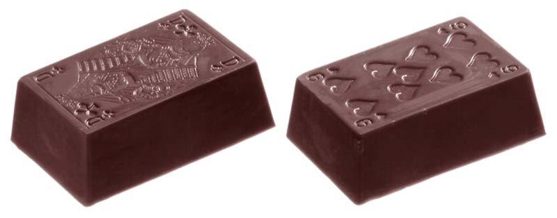 Chocolate World Frame Moulds - CW1372 - Playing Cards 18 Fig. (Part 2) - 15gm - 39x25x13mm