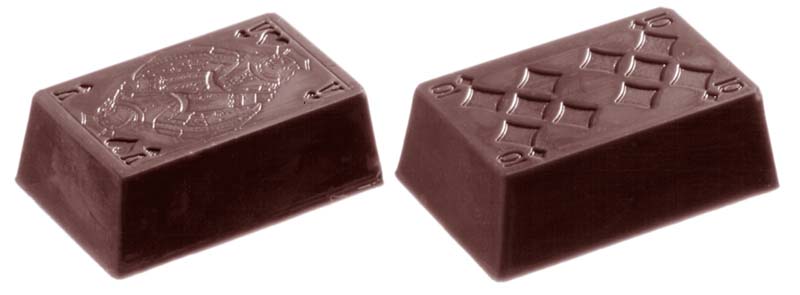 Chocolate World Frame Moulds - CW1373 - Playing Cards 18 Fig. (Part 3) - 15gm - 39x25x13mm
