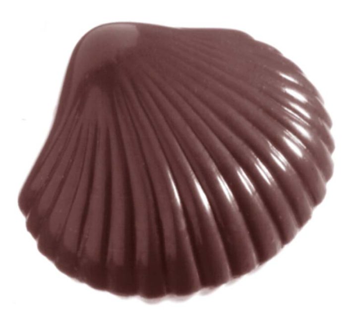 Chocolate World Frame Moulds - CW1400 - Small Shell - 5gm - 28x30x9mm