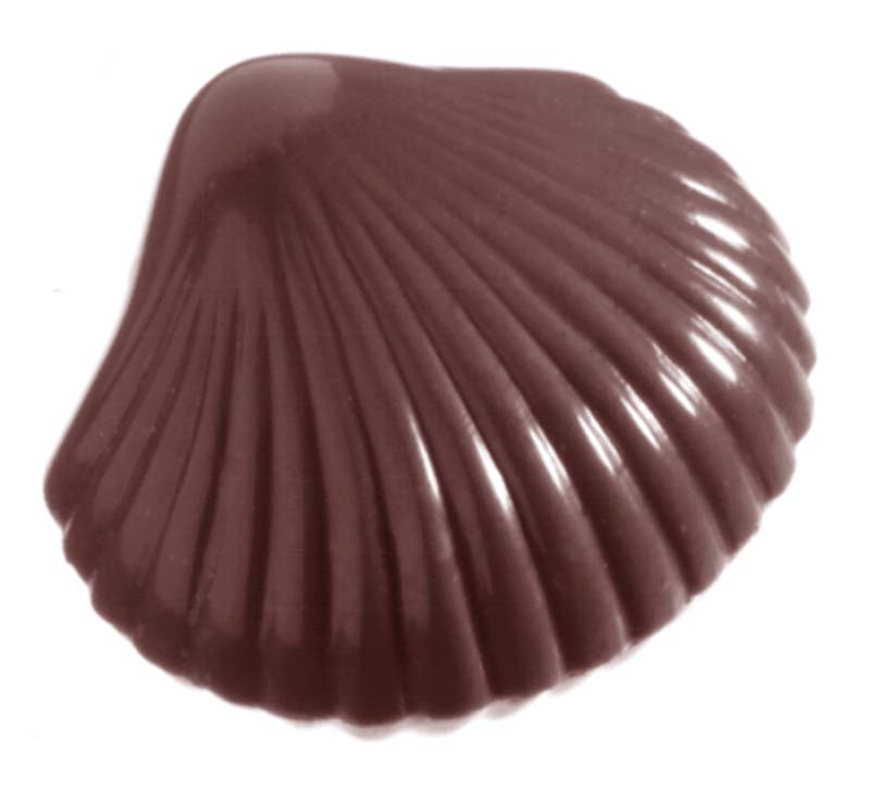 Chocolate World Frame Moulds - CW1400 - Small Shell - 5gm - 28x30x9mm