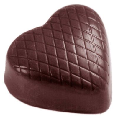 Chocolate World Frame Moulds - CW1436 - Checkered Heart - 16gm - 31x35x18mm