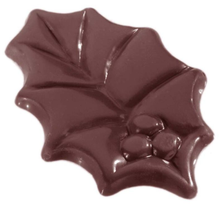 Chocolate World Frame Moulds - CW1439 - Hollyleaf - 7gm - 57x32x10mm