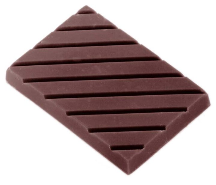 Chocolate World Frame Moulds - CW1441 - Caraque Rectangular Striped - 6gm - 39x27x5mm