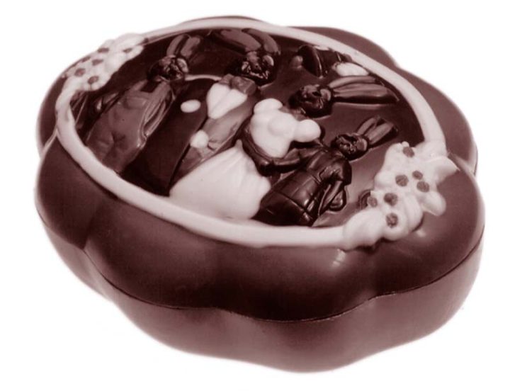 Chocolate World Frame Moulds - CW1461 - Family Hare Bonbon - 57gm - 137x112x35mm