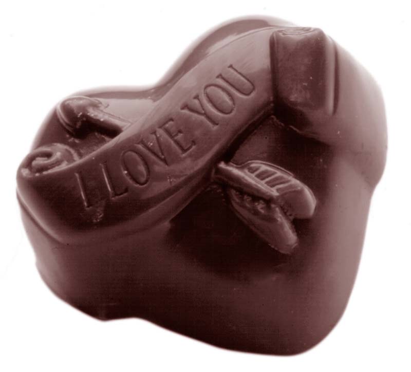 Chocolate World Frame Moulds - CW1470 - Heart I Love You - 16gm - 31x39x18mm