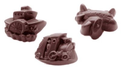 Chocolate World Frame Moulds - CW1471 - Belgian Express 3 Fig. - 13gm - 44x36x16mm