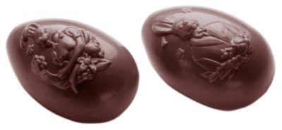 Chocolate World Frame Moulds - CW1472 - Egg Family 73mm 2 Fig. - 55gm - 73x48x26mm