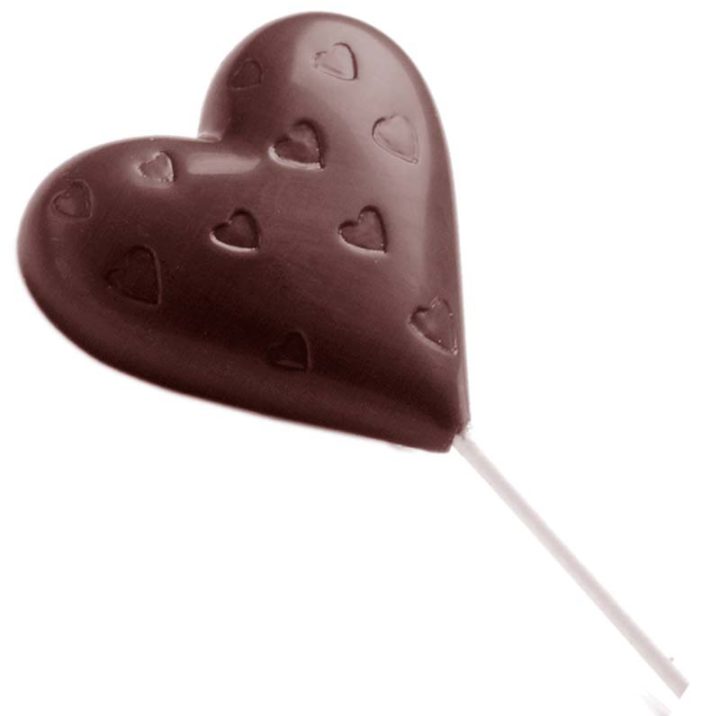 Chocolate World Frame Moulds - CW1480 - Lollipop Heart - 29gm - 54x63x12mm