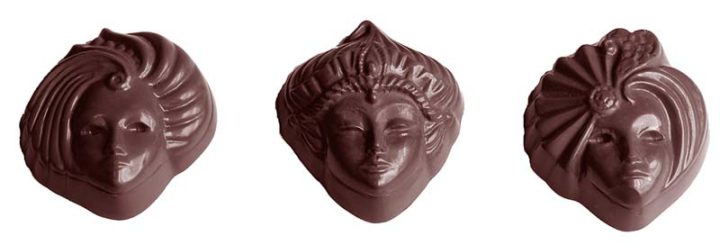 Chocolate World Frame Moulds - CW1501 - Venice 3 Fig. - 11gm - 39x35x13mm