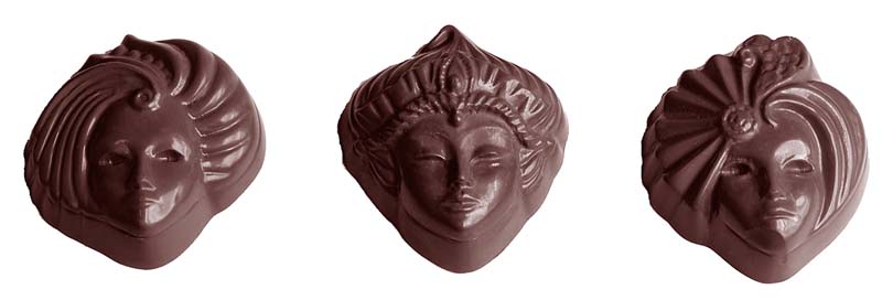 Chocolate World Frame Moulds - CW1501 - Venice 3 Fig. - 11gm - 39x35x13mm