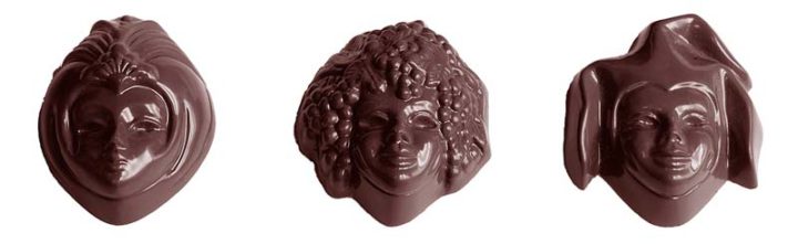 Chocolate World Frame Moulds - CW1502 - Bacchus & Co. 3 Fig. - 11gm - 39x35x13mm