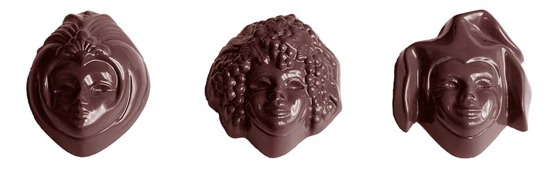 Chocolate World Frame Moulds - CW1502 - Bacchus & Co. 3 Fig. - 11gm - 39x35x13mm