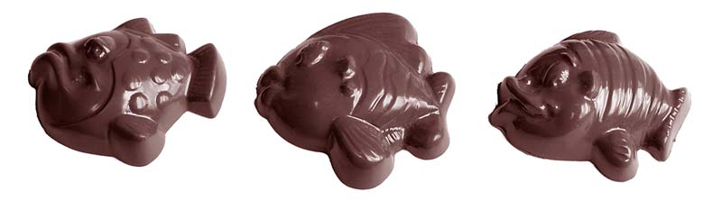 Chocolate World Frame Moulds - CW1506 - Fish 3 Fig. - 6.5gm - 40x39x10mm