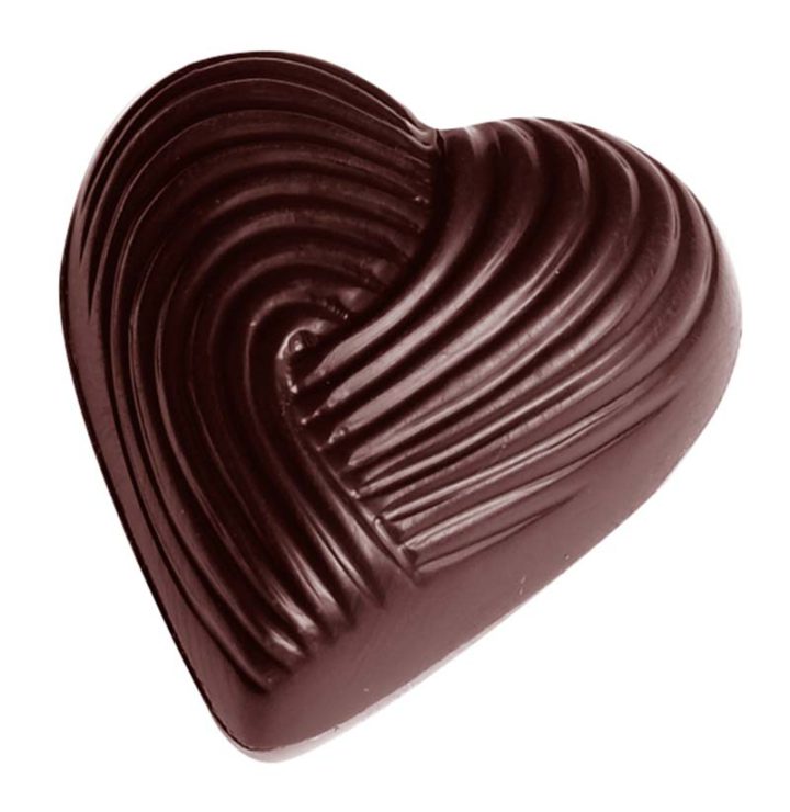 Chocolate World Frame Moulds - CW1513 - Heart Braided - 8.6gm - 35x33x11mm