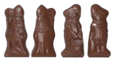 Chocolate World Frame Moulds - CW1522 - St Nicholas & Pete 2 Fig. - 9gm - 60.5x28x19.5mm