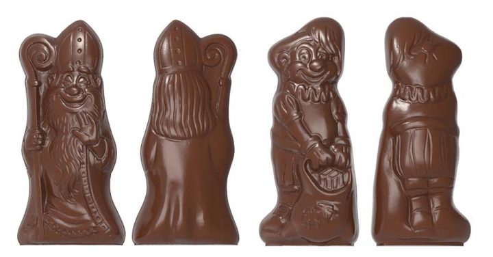 Chocolate World Frame Moulds - CW1522 - St Nicholas & Pete 2 Fig. - 9gm - 60.5x28x19.5mm