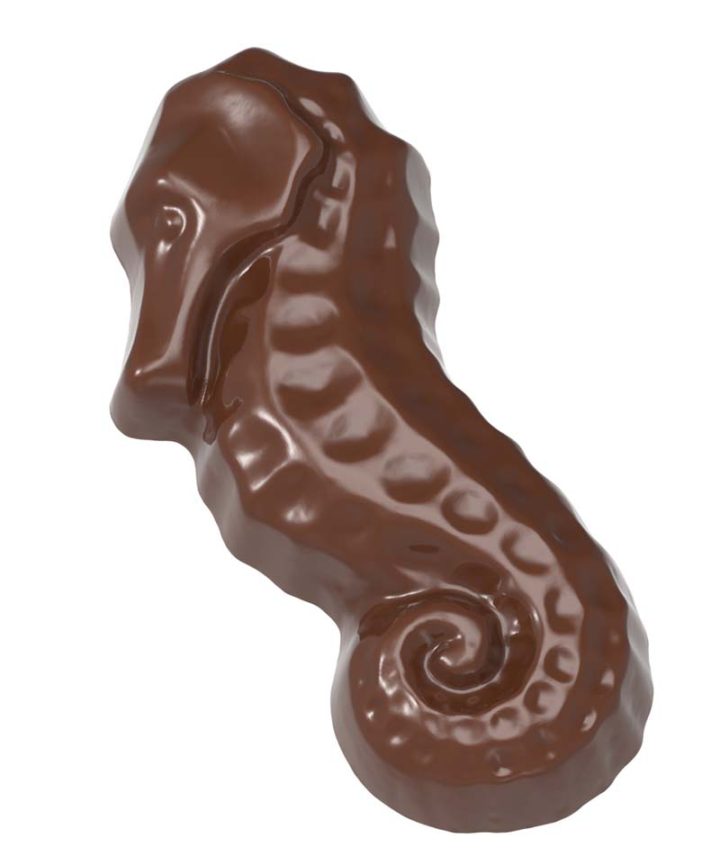 Chocolate World Frame Moulds - CW1534 - Seahorse - 7gm - 50x22x9mm