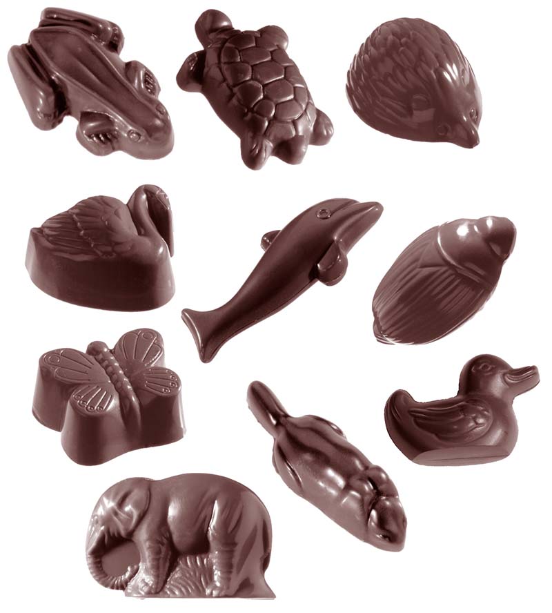 Chocolate World Frame Moulds - CW1541 - Animals 10 Fig. - 7.5gm - N/AxN/AxN/Amm