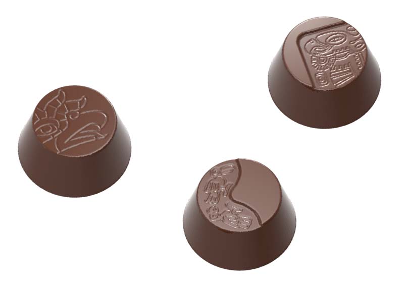 Chocolate World Frame Moulds - CW1563 - Maya 3 Fig. - 9gm - 29x29x13mm